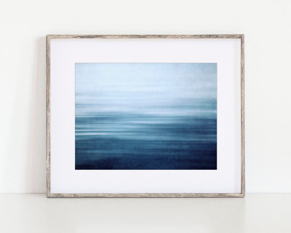 Modern Blue Abstract Print - Office Bedroom Bathroom Decor