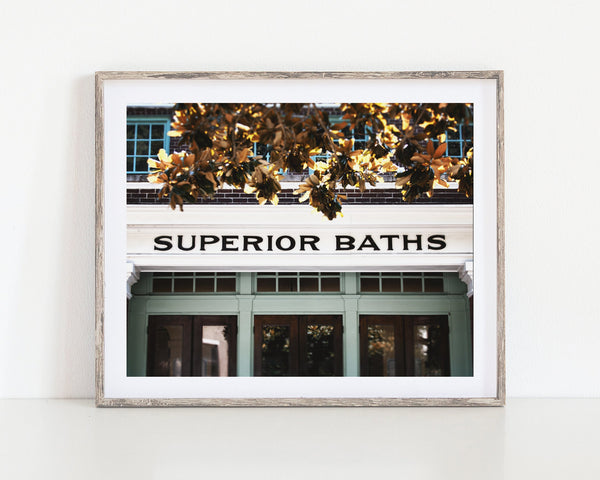 Lisa Russo Fine Art Bathroom & Laundry Room Arkansas Hot Springs Superior Baths Sign for Bathroom Decor