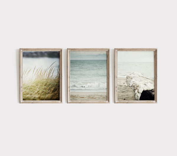 Lisa Russo Fine Art Beach Decor Blue and Green Coastal 3 Vertical | Art Prints Set of 3