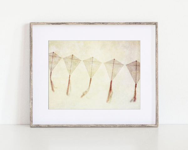 Pastel Yellow Abstract Kite Print for Nursery or Bedroom