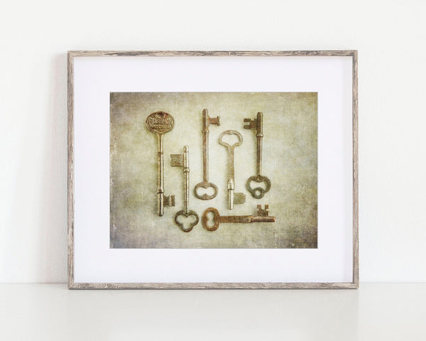 Skeleton Key Art for Kitchen or Foyer - Vintage Steampunk Style Decor