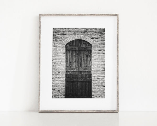 Industrial Style Texas Door Print - Black and White