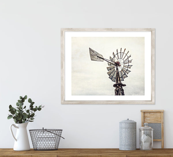 Aermotor Windmill Farmhouse Wall Decor Print