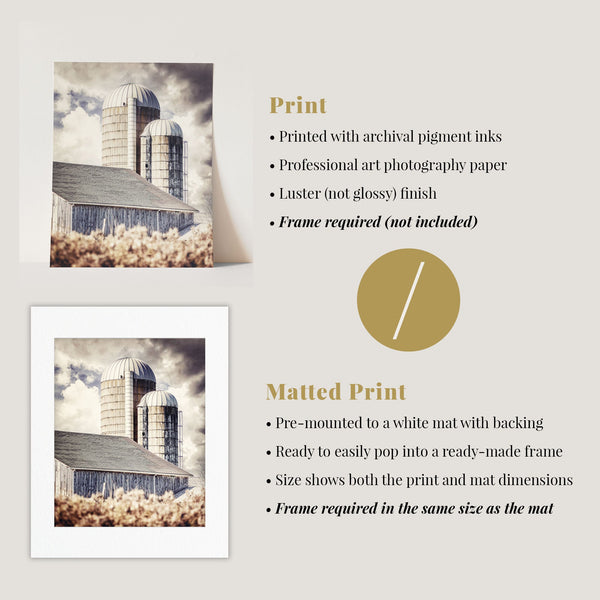 Lisa Russo Fine Art Farmhouse Decor Country Landscapes Art Prints Set - Farmhouse Gold  Beige Decor Set of 4