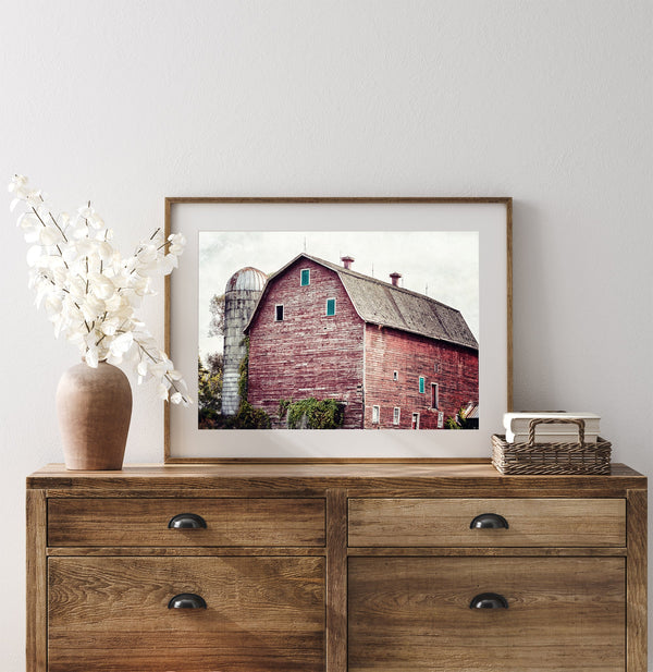 Lisa Russo Fine Art Farmhouse Decor Red Tall Barn