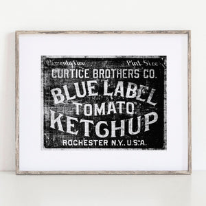 Lisa Russo Fine Art Kitchen Decor Blue Label Ketchup