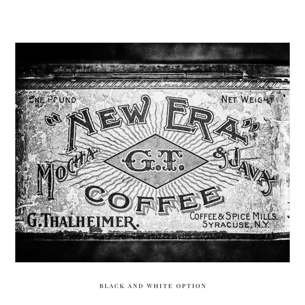 New Era Coffee Tin Print - Kitchen Decor with Vintage Charm