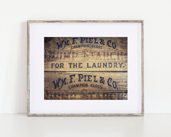 Piel Laundry Starch - Decorative Crate Print for Laundry Room