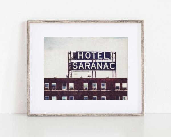 Hotel Saranac Art Print - Upstate NY Home Decor - Retro Industrial Theme