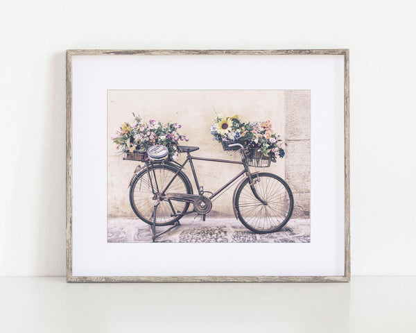 Whimsical Pink Florence Bicycle Art Print - Italy Photography