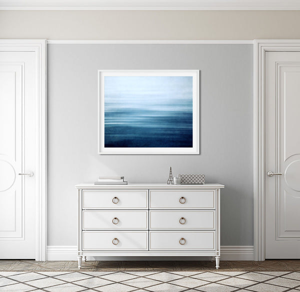 Modern Blue Abstract Print - Office Bedroom Bathroom Decor