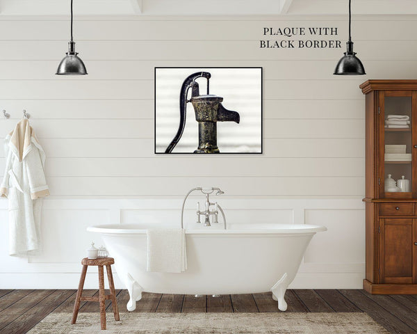 Rustic Black Horizontal Pitcher Pump Wall Decor - Bathroom Kitchen Laundry Room