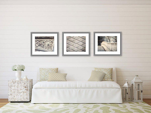 Neutral Grey NYC Art Prints Set - 3-Piece Architecture Collection