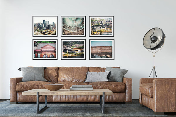Pittsburgh Scenes - Set of 6 Black and White Art Prints for Home Decor
