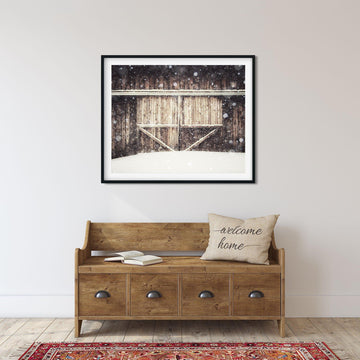 Heart Barn in the Snow
