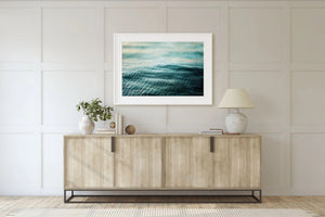 Lisa Russo Fine Art Abstract Art Tempest Sea Aqua and Teal Abstract Coastal Art for Home Decor