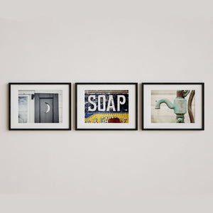Farmhouse Bathroom Art Prints Set of 3 - Rustic Home Decor