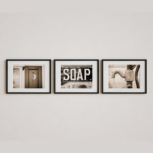 Farmhouse Bathroom Art Prints Set of 3 - Rustic Home Decor