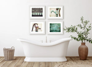 Lisa Russo Fine Art Bathroom & Laundry Room Bathroom Art Prints - Set of 4 Aqua and Teal Prints