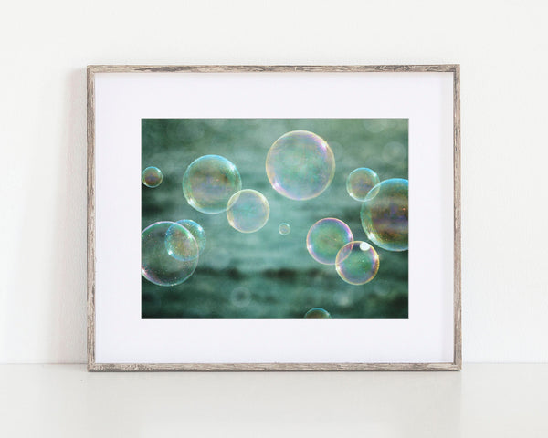 Black and White Bubbles Bathroom Print - Abstract Nursery or Laundry Art