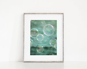 Black and White Bubbles Bathroom Print - Abstract Nursery or Laundry Art