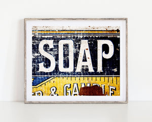Lisa Russo Fine Art Bathroom & Laundry Room Black and White Soap Print for Bathroom, Kitchen or Laundry Room