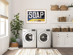 Lisa Russo Fine Art Bathroom & Laundry Room Black and White Soap Print for Bathroom, Kitchen or Laundry Room