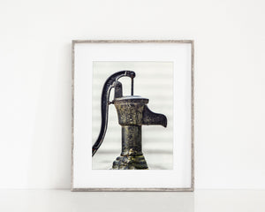 Rustic Black Horizontal Pitcher Pump Wall Decor - Bathroom Kitchen Laundry Room