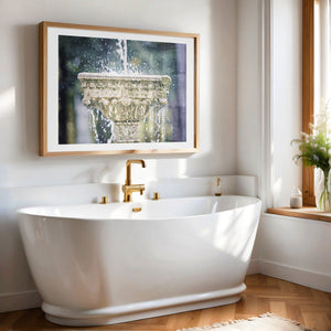 Lisa Russo Fine Art Bathroom & Laundry Room Elegant Pastel Stone Fountain Art Print for Bathroom or Living Decor