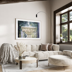 Lisa Russo Fine Art Bathroom & Laundry Room Elegant Pastel Stone Fountain Art Print for Bathroom or Living Decor