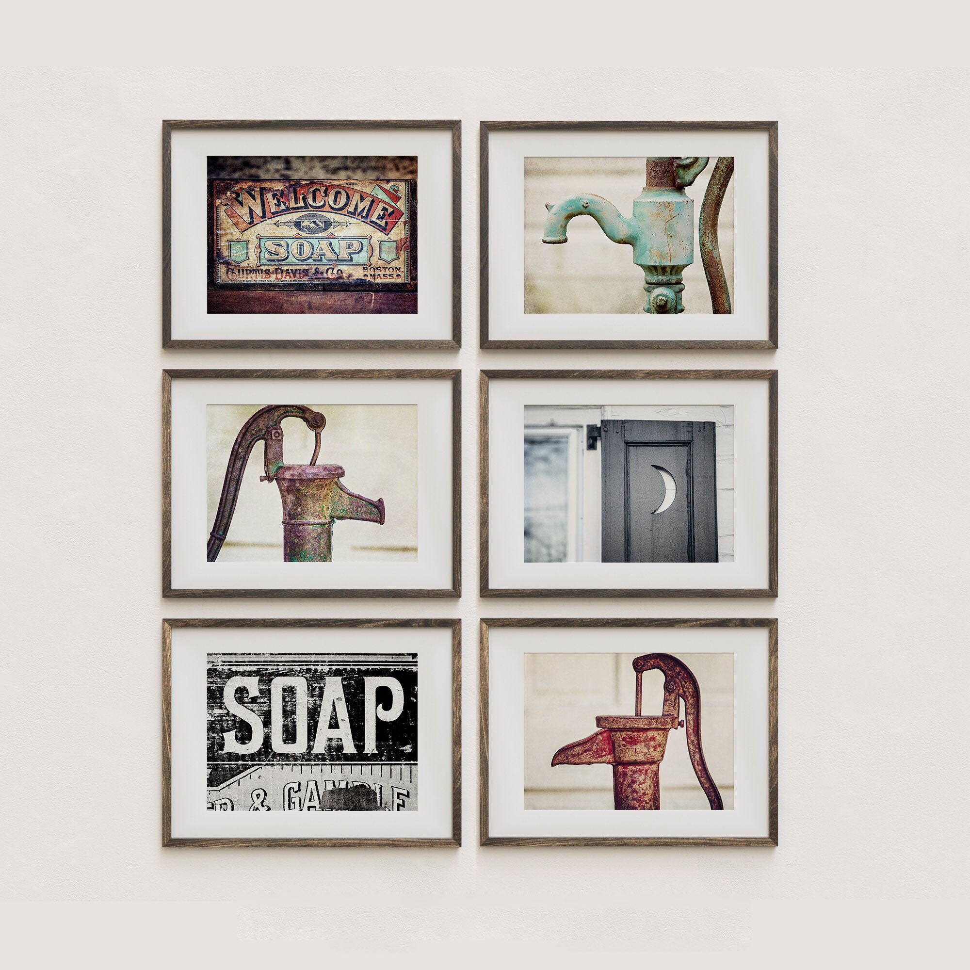 Bathroom Wall Art - Colorful Vintage Rustic Print Set - Lisa Russo Fine Art bathroom-wall-art-colorful-vintage-rustic-print-set-lisa-russo-fine-art