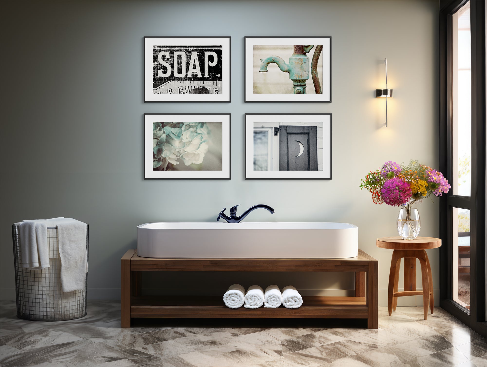 Farmhouse Bathroom Wall Signs SMALL BATHROOM MAKEOVER // DIY FARMHOUSE