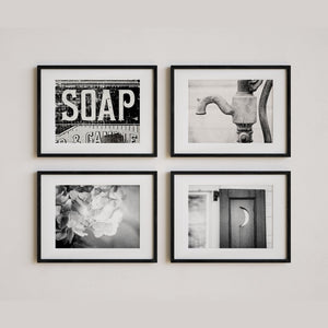 Lisa Russo Fine Art Bathroom & Laundry Room Farmhouse Bathroom | Black and White