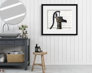 Lisa Russo Fine Art Bathroom & Laundry Room Rustic Black Horizontal Pitcher Pump Wall Decor - Bathroom Kitchen Laundry Room