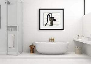 Lisa Russo Fine Art Bathroom & Laundry Room Rustic Black Horizontal Pitcher Pump Wall Decor - Bathroom Kitchen Laundry Room