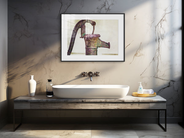 Lisa Russo Fine Art Bathroom & Laundry Room Vintage Water Pump - Plum, Green