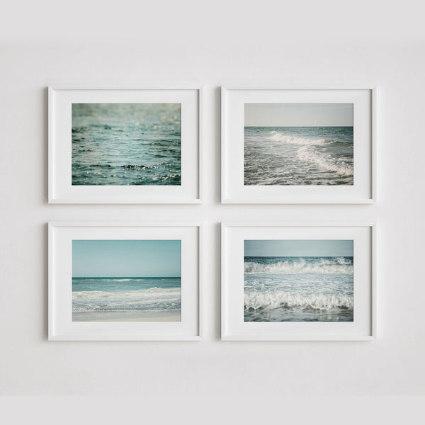 Aqua Seascapes | Art Prints Set of 4