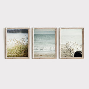 Lisa Russo Fine Art Beach Decor Blue and Green Coastal 3 Vertical | Art Prints Set of 3