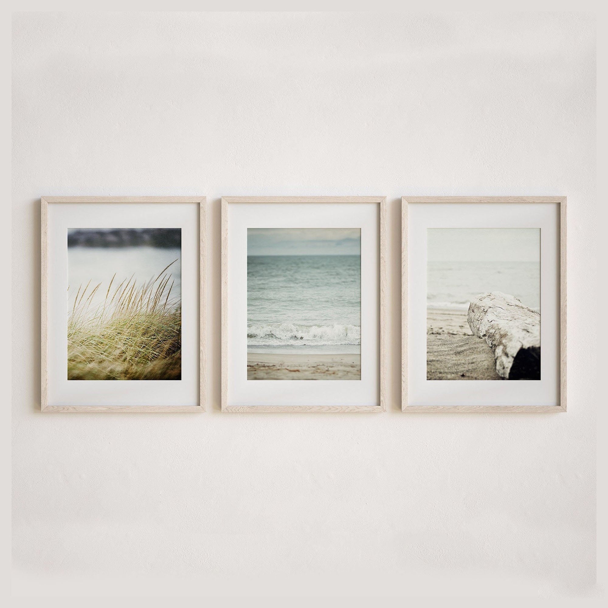 Large coastal wall art, Set of 3 wall art prints