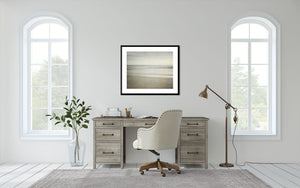Neutral Beige Modern Coastal Art Print - Breathe