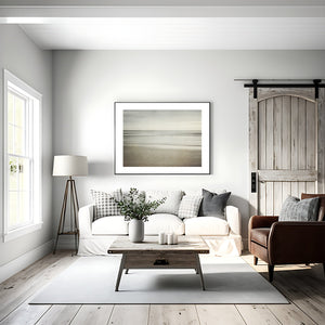 Neutral Beige Modern Coastal Art Print - Breathe