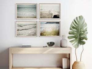 Lisa Russo Fine Art Beach Decor Coastal Beach Art Prints Set - Blue and Green - Set of 4