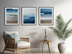 Lisa Russo Fine Art Beach Decor Jewel Beach Art Prints Set of 3 - Vibrant Blue Coastal Decor