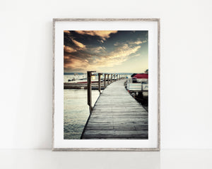 Lisa Russo Fine Art Beach Decor Sunset Dock