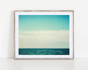 Lisa Russo Fine Art Beach Decor Vibrant Coastal Seagulls Beach Landscape Art Print