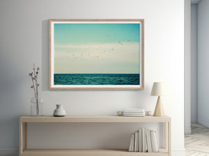 Lisa Russo Fine Art Beach Decor Vibrant Coastal Seagulls Beach Landscape Art Print