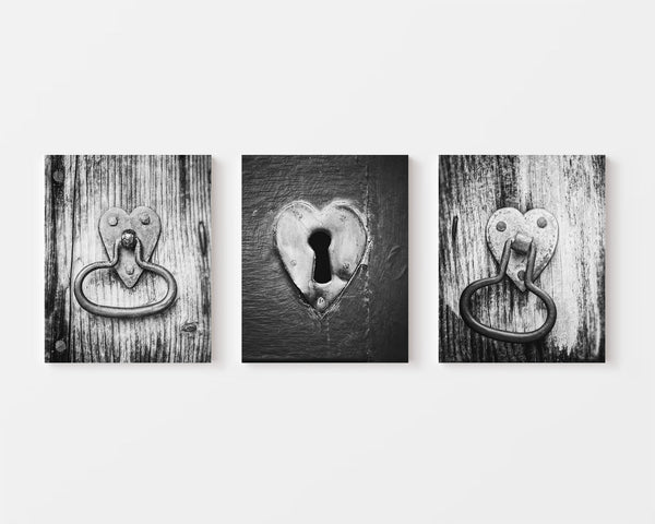 Heart of the Home Art Prints - Black and White Bedroom Decor Set of 3
