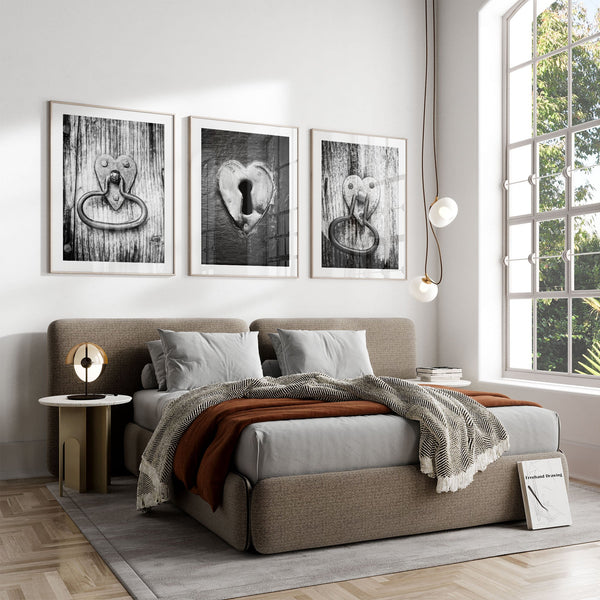 Heart of the Home Art Prints - Black and White Bedroom Decor Set of 3