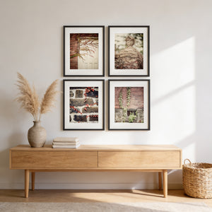 Lisa Russo Fine Art Farmhouse and Rustic Decor Neutral Rustic Wall Gallery - Set of 4 Art Prints for Home Decor