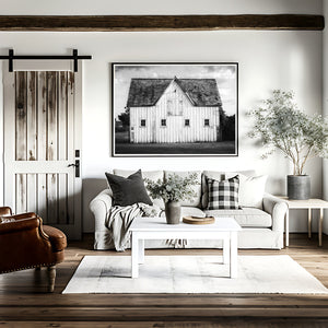 Black & White Barn Print | Rustic Farmhouse Wall Art